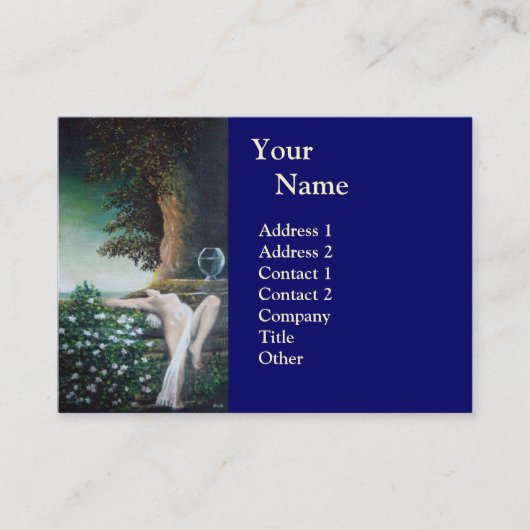 Carte De Visite GEA, MYRTLE ET EAU bleu rose blanc vert brun (Devant)