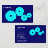 Carte De Visite Gears - Cyan sur Dp Navy (Devant / Derrière)