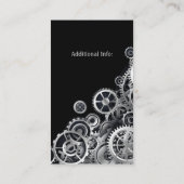 Carte De Visite Gears d'argent en vapeur 4 (Dos)