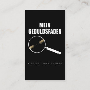 Carte De Visite Geduldsfaden Spruch Keine Geduld Frauen Humorvoll