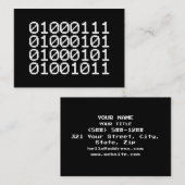 CARTE DE VISITE GEEK BINAIRE (Devant / Derrière)