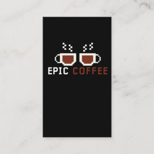 Carte De Visite Geek de la caféine Retro Gamer Nerd