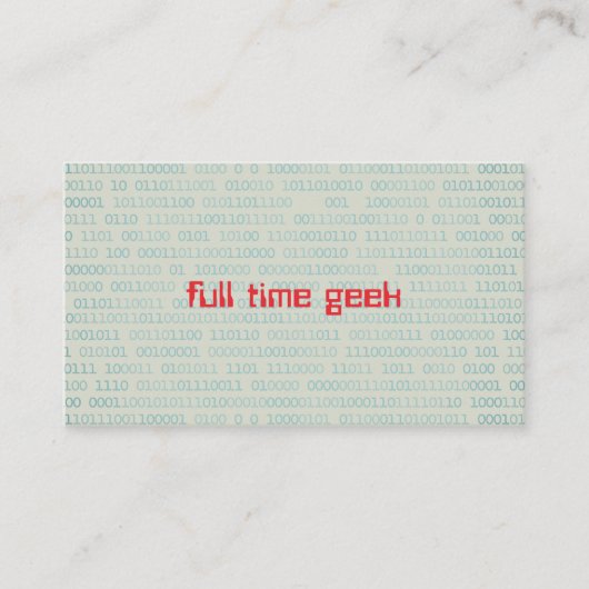 Carte De Visite Geek Web Developer Informatique Codes binaires (Devant)