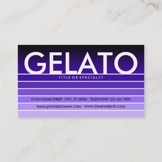 Carte De Visite GELATO nuance violette (Devant)