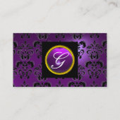 Carte De Visite GEM DAMASK MONOGRAM améthyste violet (Dos)