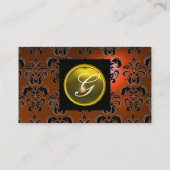 Carte De Visite GEM DAMASK MONOGRAM orange topaz (Dos)