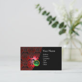 Carte De Visite GEM DAMASK MONOGRAM rouge topaz jade (Debout devant)