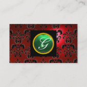Carte De Visite GEM DAMASK MONOGRAM rouge topaz jade (Dos)