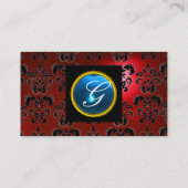 Carte De Visite GEM DAMASK MONOGRAM rouge topaz jade (Dos)