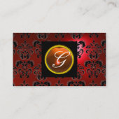 Carte De Visite GEM DAMASK MONOGRAM rouge topaz orange (Dos)