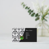 Carte De Visite GEM DAMASK MONOGRAM vert émeraude or (Debout devant)