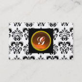 Carte De Visite GEM DAMASK MONOGRAM vert émeraude perle (Dos)