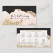 Carte De Visite Gem de dents post-soins Black Rose Gold Instructio (Devant / Derrière)