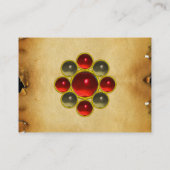 Carte De Visite GEM MON, RUBY ROUGE, AGATA GRISE, parchemin brun (Dos)