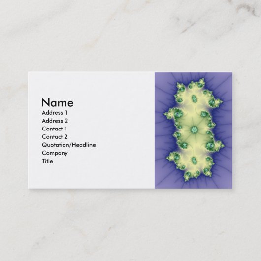 Carte De Visite Gem rare - Fractal (Devant)