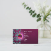 Carte De Visite GEMME CHIC DAMASK  MONOGRAMME rose bleu (Debout devant)