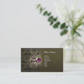 CARTE DE VISITE GEMME DAMASK CLASSIQUE MONOGRAMME (Debout devant)