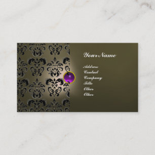 CARTE DE VISITE GEMME DAMASK CLASSIQUE MONOGRAMME