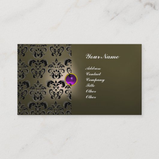CARTE DE VISITE GEMME DAMASK CLASSIQUE MONOGRAMME (Devant)