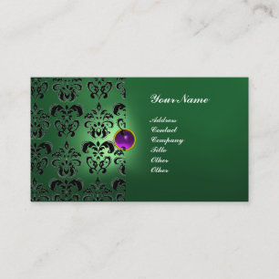 CARTE DE VISITE GEMME DAMASK CLASSIQUE  MONOGRAMME