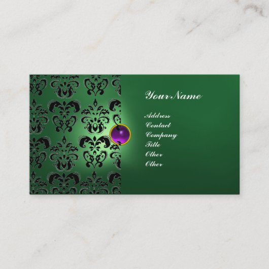 CARTE DE VISITE GEMME DAMASK CLASSIQUE MONOGRAMME (Devant)