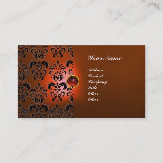 CARTE DE VISITE GEMME DAMASK CLASSIQUE MONOGRAMME (Devant)
