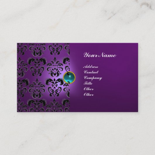 CARTE DE VISITE GEMME DAMASK CLASSIQUE MONOGRAMME (Devant)