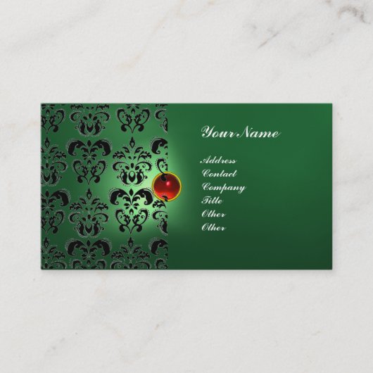 CARTE DE VISITE GEMME DAMASK CLASSIQUE MONOGRAMME (Devant)