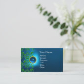 Carte De Visite GEMME DAMASSÉE CHIC  MONOGRAMME bleu vert (Debout devant)