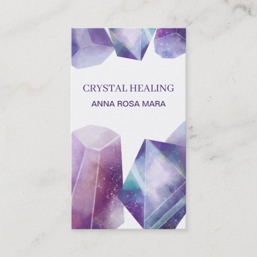 Carte De Visite * Gemme de cristaux d'aquarelle de pierre gemme de (Devant)