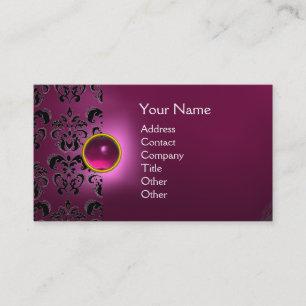 Carte De Visite GEMME DE DAMAS CHIC monogramme rose