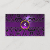Carte De Visite GEMME DE DAMAS CHIC MONOGRAMME violet (Dos)