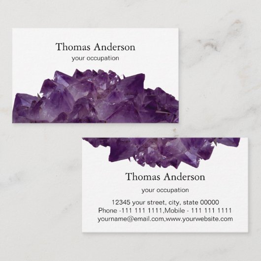 Carte De Visite Gemme en cristal simple moderne à la mode (Devant / Derrière)