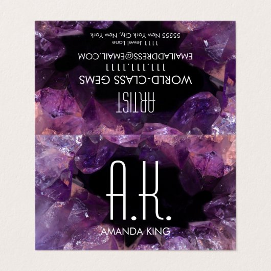 Carte De Visite Gemme pourpre (Extérieur déplié)