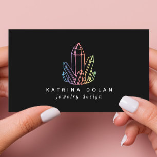 Carte De Visite Gemstone Rainbow Quartz Crystal Jewelry Logo
