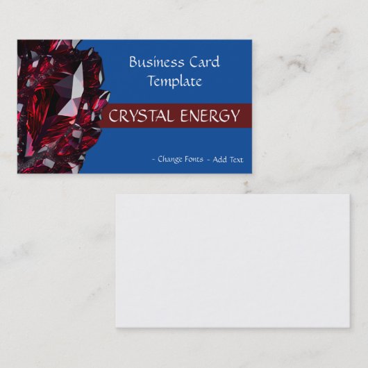 Carte De Visite Gemstones Guérir Ruby Cristal (Devant / Derrière)