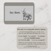 Carte De Visite gender-inclusive conversation cards (100 qty) (Devant / Derrière)