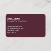 Carte De Visite généalogiste de l'arbre généalogique de la famille (Dos)