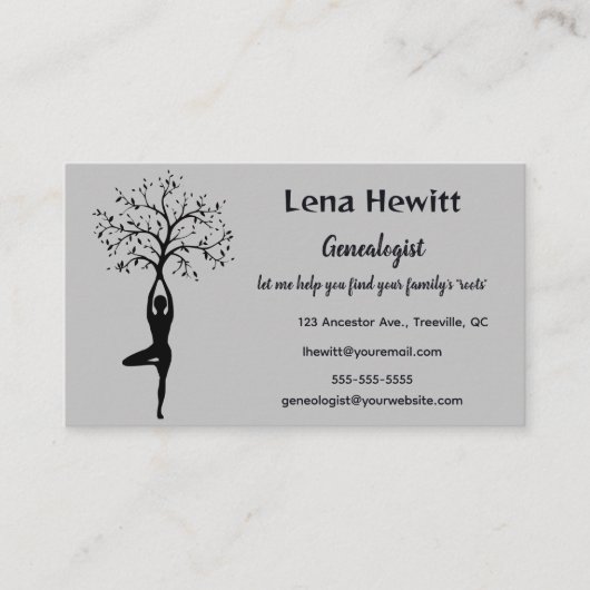 Carte De Visite Généalogiste modifiable (Devant)