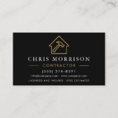 Carte De Visite General Construction Black Gold QR Code (Devant)