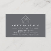 Carte De Visite General Construction Gray Silver QR Code (Devant)