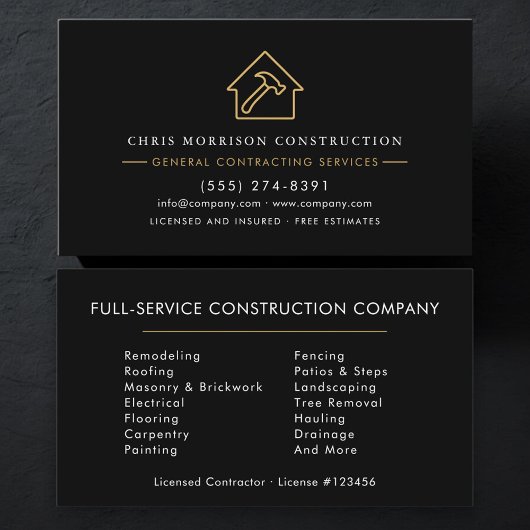 Carte De Visite General Contractor
