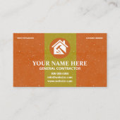 Carte De Visite General Contractor Rustic Orange & Yellow Texture (Devant)