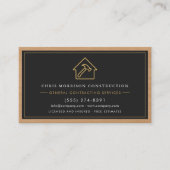 Carte De Visite General Contractor Wood Black & Gold (Devant)