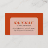 CARTE DE VISITE GÉNÉRAL D'ENTREPRENEUR (Dos)