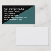 Carte de visite général en noir et vert ardoise (Devant / Derrière)