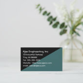 Carte de visite général en noir et vert ardoise (Debout devant)