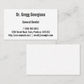 Carte de visite général simple et simple (Devant / Derrière)