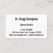 Carte de visite général simple et simple (Devant)