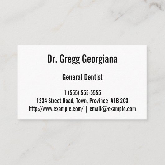 Carte de visite général simple et simple (Devant)